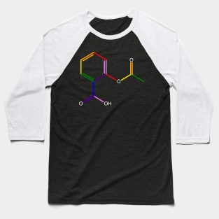 Aspirin Molecule Rainbow Chemistry Baseball T-Shirt